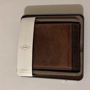 Genuine brown leather Fossil wallet